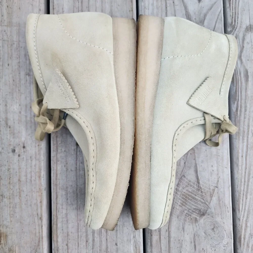 Clarks Originals Men's Wallabee Suede Comfort Oxfords Size 11M Tan Rubber Sole